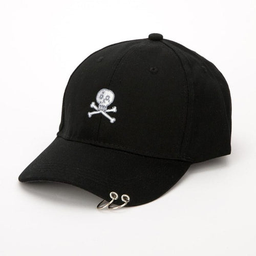 Baseball Cap Women Skull Embroidered Snapback Hat Adjustable Baseball Cap With Ring Women Hat czapki #63 GS