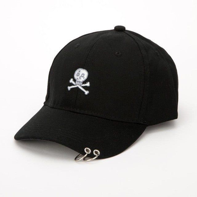 Baseball Cap Women Skull Embroidered Snapback Hat Adjustable Baseball Cap With Ring Women Hat czapki #63 GS