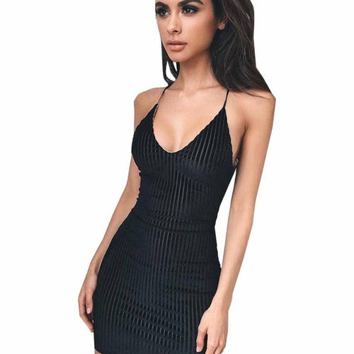 Bodycon Slim Womens Sexy Sleeveless Backless Dress Ladies Fashion Slim Dress Vestidos  GS
