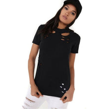 Camisetas Mujer  Tops Women White T Shirt Women Short Sleeve O Neck Hole Harajuku Solid Casual Tee Shirt Femme #23 GS