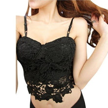 Crop Top Women  Women Sling Tank Top For Women Lace Sleeveless Camis Female Black White #23 GS