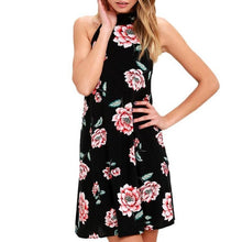 Dress Women  Clothes Women Halter Neck Backless Floral Print A-Line Beach Dresses Ladies vestidos mujer verano #425 GS