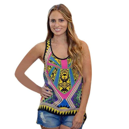 Fashion  Boho Sleeveless Tank Top For Womens Printing Sexy Tank Crop Tops Vest T-Shirt Femme cropped feminino #03 GS