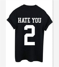 Summer New  Fashion Hate You Letter Print T Shirts Brief Short Sleeve T-shirts Casual Women Tops Tee Plus Size 72703 GS