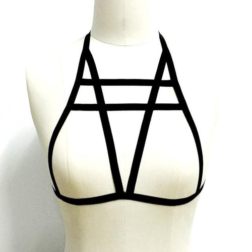 Sexy Black sexy Bra Harajuku Body Bra Sexy Bondage Lingerie Bandage Crop Top Strapyy Bras #63 GS