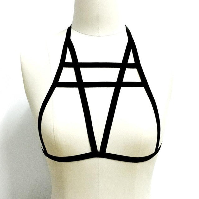 Sexy Black sexy Bra Harajuku Body Bra Sexy Bondage Lingerie Bandage Crop Top Strapyy Bras #63 GS