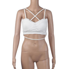 Sexy Women Sleeveless Crop Top Cotton Bustier Bralette Corset Tops Cut Out Bra Crop Strappy Camis Female Black White #63 GS