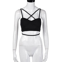 Sexy Women Sleeveless Crop Top Cotton Bustier Bralette Corset Tops Cut Out Bra Crop Strappy Camis Female Black White #63 GS
