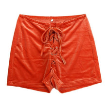 Shorts Women  Fashion Lacing Bandage Velvet Short Femme Slim Sexy High Waist Clubwear Short Pant Women Bottoms #63 GS