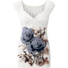 Sleeveless T-Shirts Women T Shirt  Hot Sale V Neck Floral Print Vest Tops Tee Shirt Femme camiseta mujer #425 GS