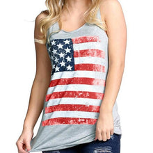 Sleeveless Tank Top For Womens Fashion  Flag Print Sexy Tank Tops Vest Tee Tops Female #23 GS
