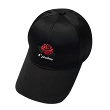 Baseball Hats Women Embroidery Rose Cotton Snapback Caps Hip Hop Hats Female Black White Pink Casquette#23 GS