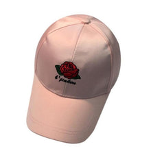 Baseball Hats Women Embroidery Rose Cotton Snapback Caps Hip Hop Hats Female Black White Pink Casquette#23 GS