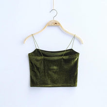 Style  Fahsion velvet Sexy Sling Sleeveless Women Tank Tops Short Solid Vest Crop Tops Cami Female #23 GS