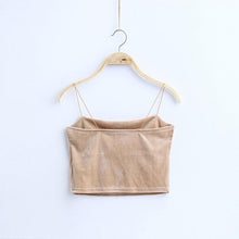 Style  Fahsion velvet Sexy Sling Sleeveless Women Tank Tops Short Solid Vest Crop Tops Cami Female #23 GS