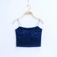 Style  Fahsion velvet Sexy Sling Sleeveless Women Tank Tops Short Solid Vest Crop Tops Cami Female #23 GS