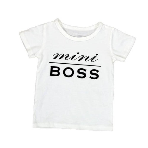 Style  Fashion Family T-shirts Women Round Neck Short Sleeve Boss Letter Print White Tee Tops TShirt Womens #1206 GS