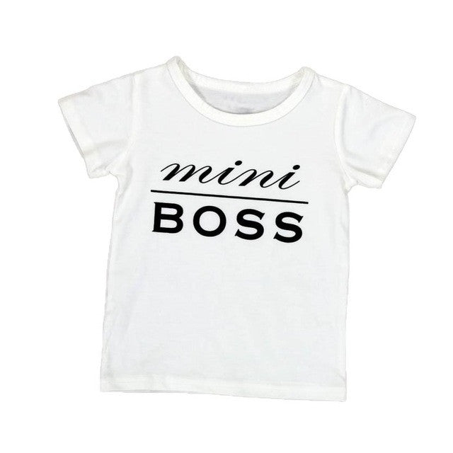Style  Fashion Family T-shirts Women Round Neck Short Sleeve Boss Letter Print White Tee Tops TShirt Womens #1206 GS