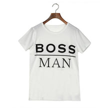 Style  Fashion Family T-shirts Women Round Neck Short Sleeve Boss Letter Print White Tee Tops TShirt Womens #1206 GS