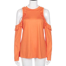 Style  Fashion Women Casual Off Shoulder Long Sleeves Ruffles Hem Drop Shoulder Tee Tops T-Shirt Femme camisetas #03 GS