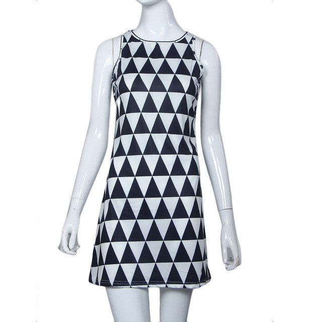 Style  Sleeveless Dresses Women Sexy O Neck Casual Office Lady Party Beach Short Mini Dress Women Clothing vestidos # GS