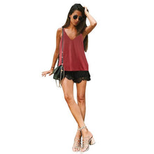 Style Solid Tank Top Women  V Neck Vest Velvet Sexy strappy bralet sleeveless tank tops Camisole #1207 GS