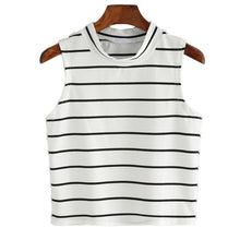 Style Women Stripe Tank Tops Fashion Cotton Sexy Short Tank Top Sleeveless T-Shirt Tops Women haut femme &23 GS