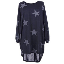 T shirt Women Long Style Plus Size Batwing Sleeve Stars Print Tunic T-Shirt Tee Tops Female Camisetas Mujer Verano #23 GS