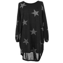 T shirt Women Long Style Plus Size Batwing Sleeve Stars Print Tunic T-Shirt Tee Tops Female Camisetas Mujer Verano #23 GS