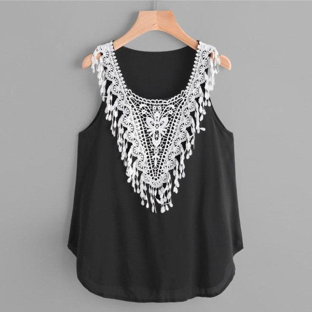 Tank Tops Women  New Chiffon Sexy Sleeveless Vest Tops Female Clothing Plus Size S-2XL #23 GS