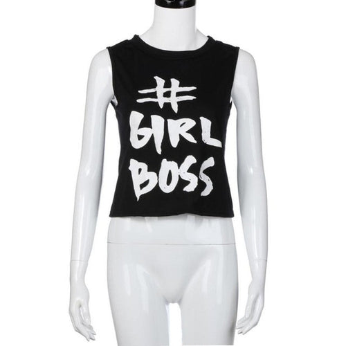 Woman Fashion Tops  Ladies Tee Shirts Casual Letter Sleeveless O Neck Short T-shirt Women poleras mujer #03 GS