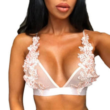 Women Sexy Floral Sheer Lace Embroidery Crop Tops Ladies Seamless Bralette Wireless Blackless Cropped Femme  #23 GS