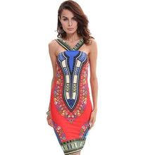 dress  Women Traditional African Boho Print Bodycon Sexy women Sleeveless one size Dresses Ladies vestidos mujer GS