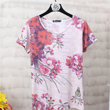 T Shirt Women  Summer Style Bohemian Floral Print Female T Shirt Women O-neck Short Sleeve Casual Top Tees 72430 GS