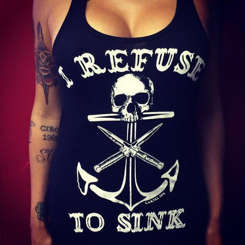 Tops & Tees  New Fashion Skull Print crop top Sleeveless T Shirt Women Tops Women's Clothing camisetas chalecos mujer GS