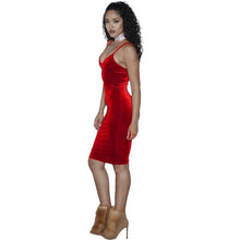 Velvet Dress Women  New Fashion Sexy Bodycon V Neck Sleeveless Solid Evening Party Mini Dresses Ladies vestidos #1206 GS