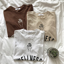 WELLNESS STAND & STRETCH Letter Print T-shirts New  Women Summer T Shirt Female Short Sleeve t shirts Plus Size Tops 72667 GS