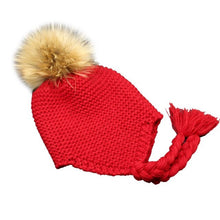 Children Cute beanies knitted wool Skullies casual Hats For Boys Girls Faux fur pompom solid cap Kids Gorros GS