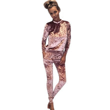 Elegant Women Velvet Rompers Jumpsuit  Long Sleeve Pocket Sexy Club Wear Bodycon Jumpsuits 2 Colors #1212 GS
