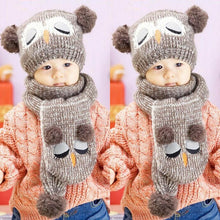 Baby Knit Woolen yarn Crochet Toddler Kids Boy Girls Warm Balls Hat Beanie Knitted Hats and Scarf bonnet d'hiver GS