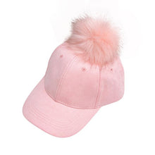 Baseball Cap  New Fashon Women Cotton Raccoon Fur Ball Hip Hop Casual Snapback Women Cap gorras bones &22 GS
