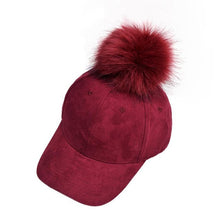 Baseball Cap  New Fashon Women Cotton Raccoon Fur Ball Hip Hop Casual Snapback Women Cap gorras bones &22 GS