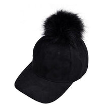 Baseball Cap  New Fashon Women Cotton Raccoon Fur Ball Hip Hop Casual Snapback Women Cap gorras bones &22 GS