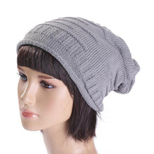 Warm Knitting Wool Women Crochet Simple Desgin Outdoors Solid Elastic Beanies Female Hats Women #1129 GS