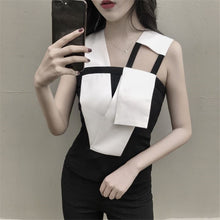 Woherb  New Fashion Woman Shirts Hollow Out Blouse Shirt Black/White Patchwork Women Bouses Woman Tops Plus Size 72740 GS