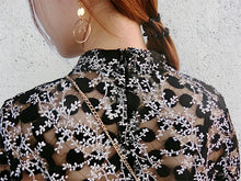 Woherb  New Women Shirts Floral Embroidery Blouse Translucent Butterfly Sleeves Shirt Lace Blouses Woman Tops Plus Size 2733 GS