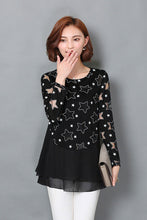 Woherb Casual Chiffon Tops  Short Sleeves O-neck Long Shirts Printing Patchwork Women Summer Blouses Plus Size 4XL 33102 GS