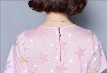Woherb Casual Chiffon Tops  Short Sleeves O-neck Long Shirts Printing Patchwork Women Summer Blouses Plus Size 4XL 33102 GS