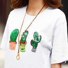 Woherb Causal Cactus Sequined T-shirt  Summer Women Harajuku O-neck Short Sleeves Tops Tee Large Size Punk Shirts 33112 GS