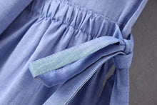 Woherb European Style Button Blouses New  Fashion Bow Tie Blue Elegant Blouse Brief Ladies Blusas Women Tops Plus Size 72763 GS